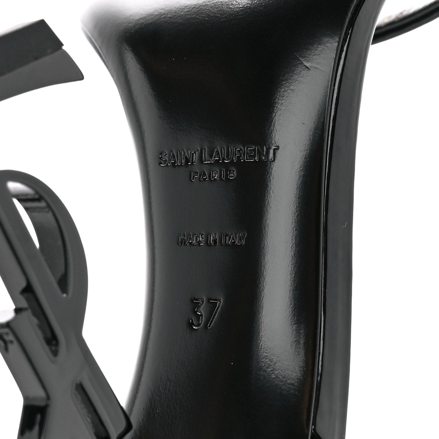 Patent Calfskin Opyum 110 Sandals 37 Black