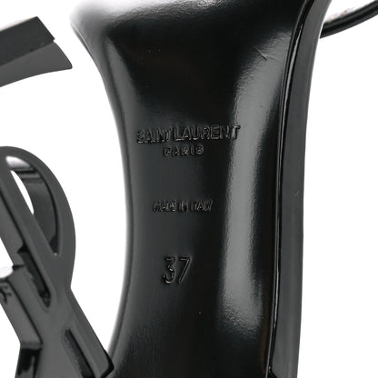 Saint Laurent Patent Calfskin Opyum 110 Sandals 37 Black 6 of 8