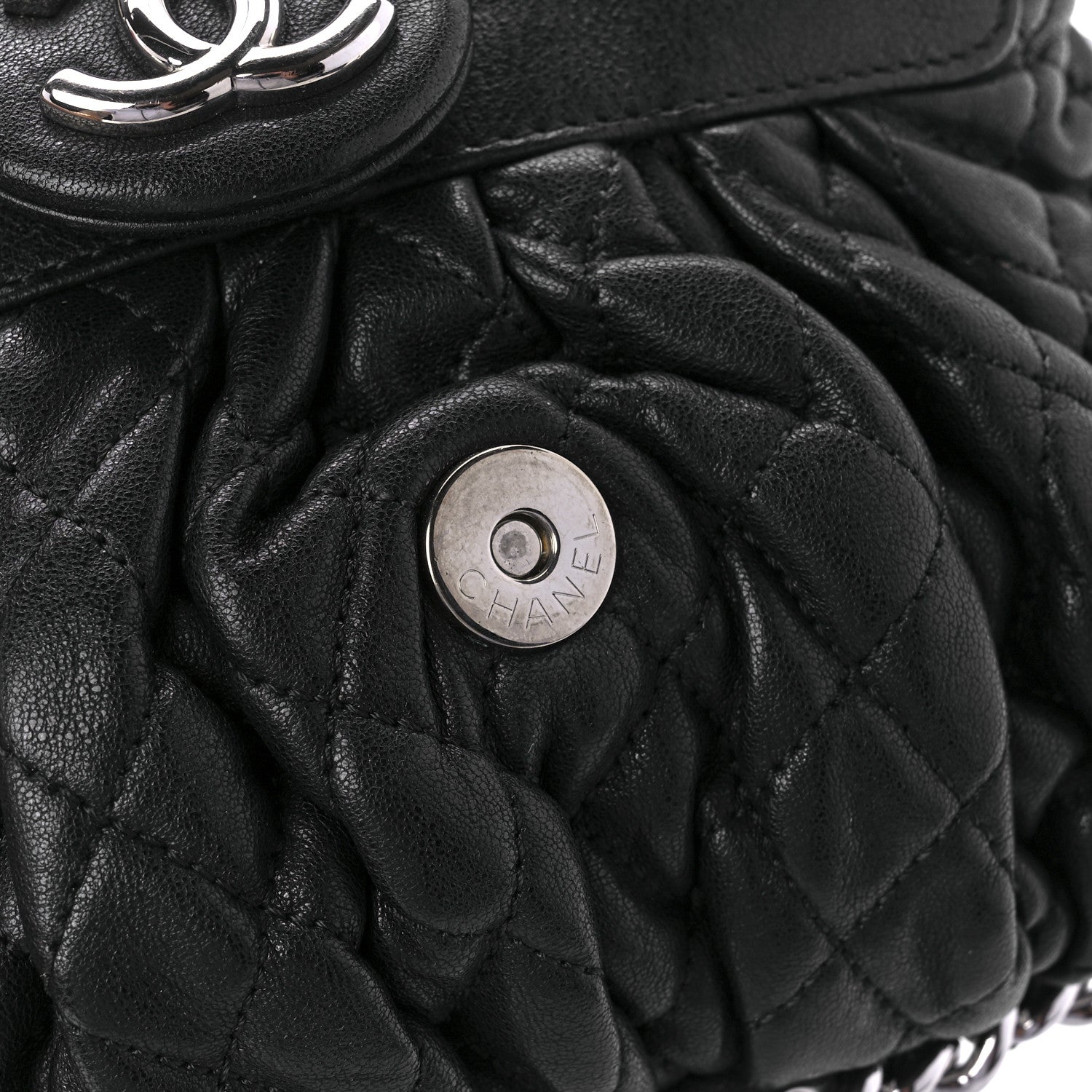Chanel Washed Lambskin Quilted Mini Chain Around Flap Black 8 of 12