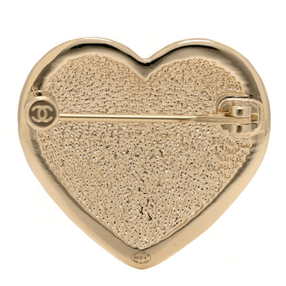 Chanel Metal CC Heart Turnlock Brooch Gold 3 of 4