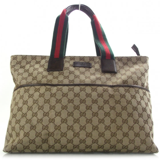 Monogram Web Large Diaper Tote Brown
