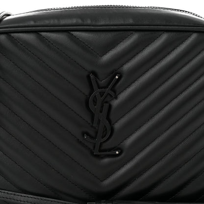 Saint Laurent Calfskin Matelasse Monogram Monochrome Lou Camera Bag Black 8 of 13