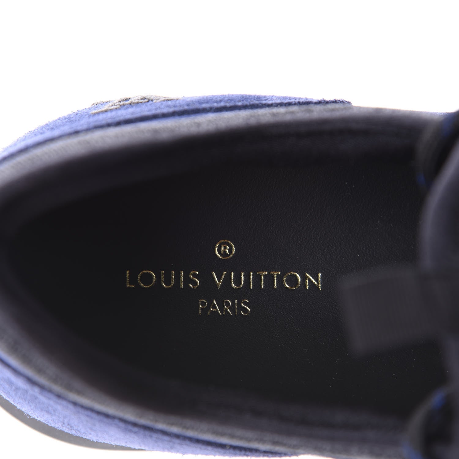 Louis Vuitton Metallic Patent Suede Run Away Sneakers 8 Marine 7 of 10