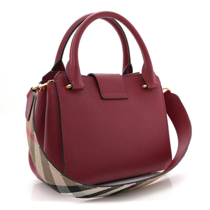 Burberry Soft Grain Calfskin Small Buckle Tote Parade Red 3 of 10