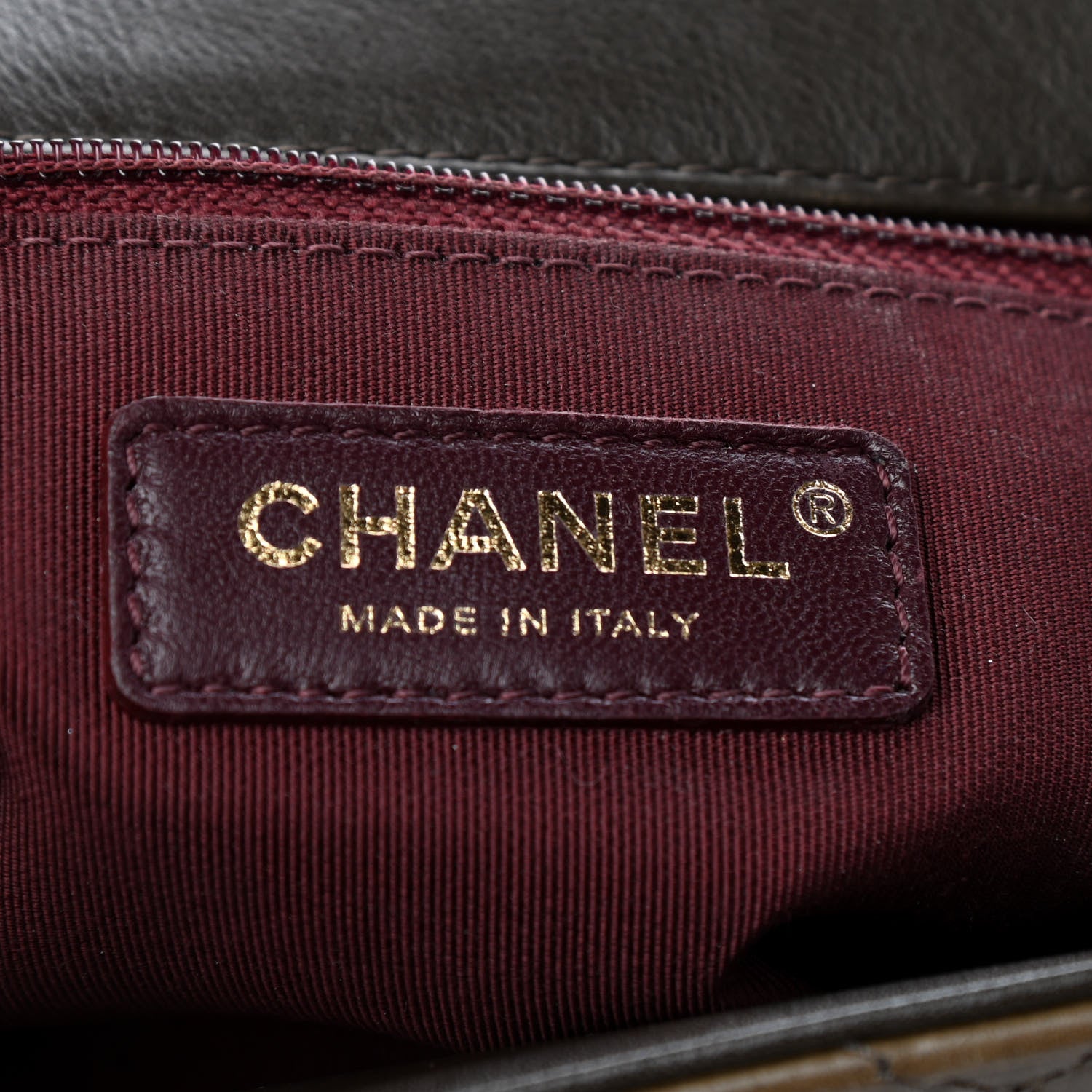 Chanel Calfskin Quilted Medium Gold Bar Top Handle Flap Dark Khaki 6 of 10