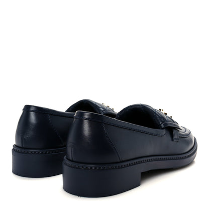 Chanel Lambskin Quilted CC Turnlock Loafers 39.5 Navy 5 of 10