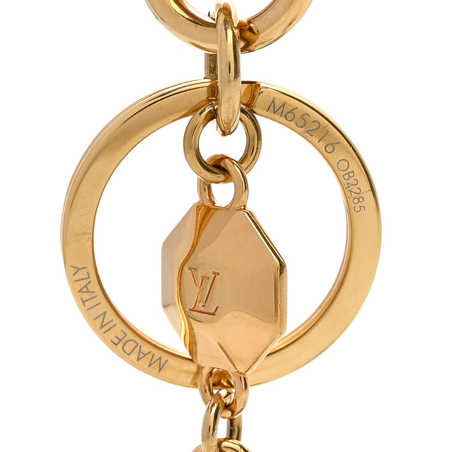 Louis Vuitton LV Facettes Bag Charm Key Holder Gold 4 of 4