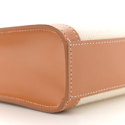 Celine Canvas Calfskin Mini Vertical Cabas Natural Tan 7 of 9