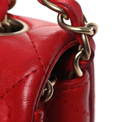 Chanel Lambskin Quilted Mini Rectangular Flap Red 13 of 14