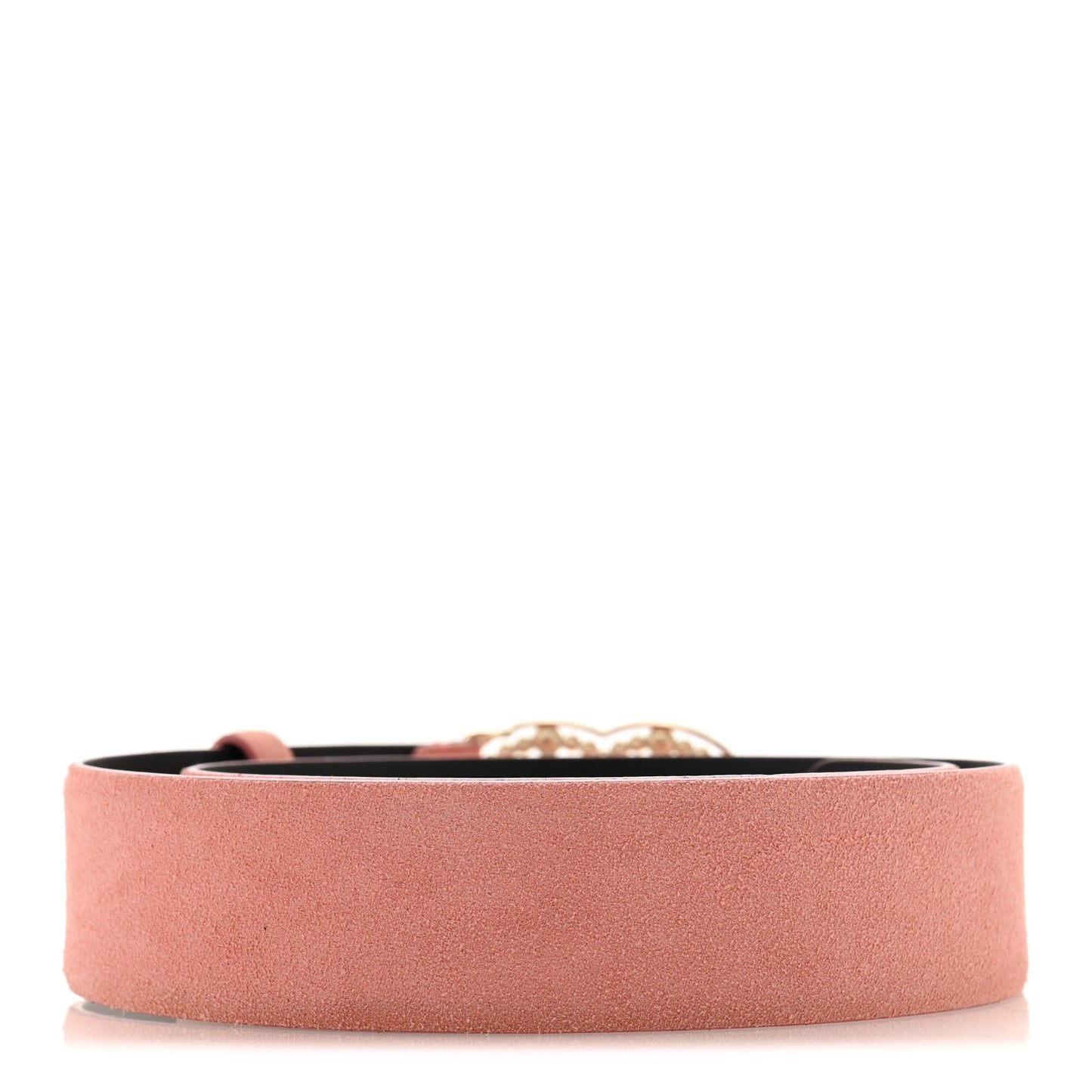 Suede Pearl Crystal CC Belt 70 28 Pink