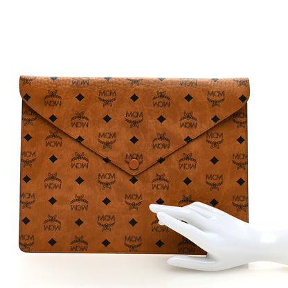 MCM Visetos Envelope Clutch Cognac 2 of 6