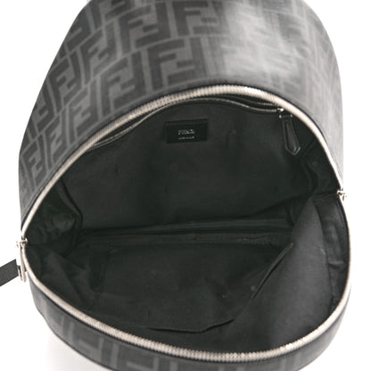 Fendi Glazed Fabric Nylon FF 1974 Diagonal Pouch Pocket Backpack Black Sunflower 5 of 10