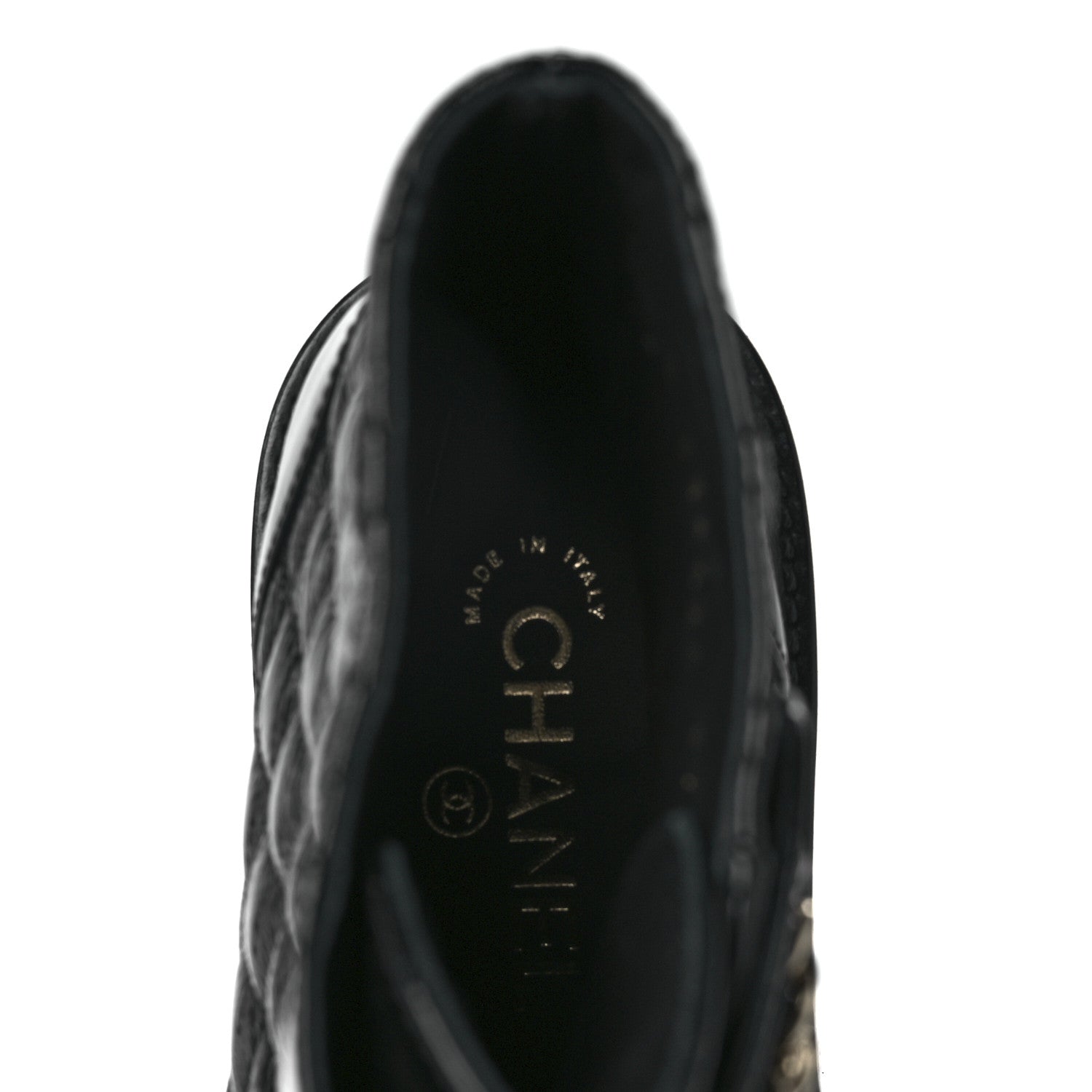 Chanel Shiny Goatskin Calfskin Quilted Lace Up Combat Boots 37 Black 7 of 8