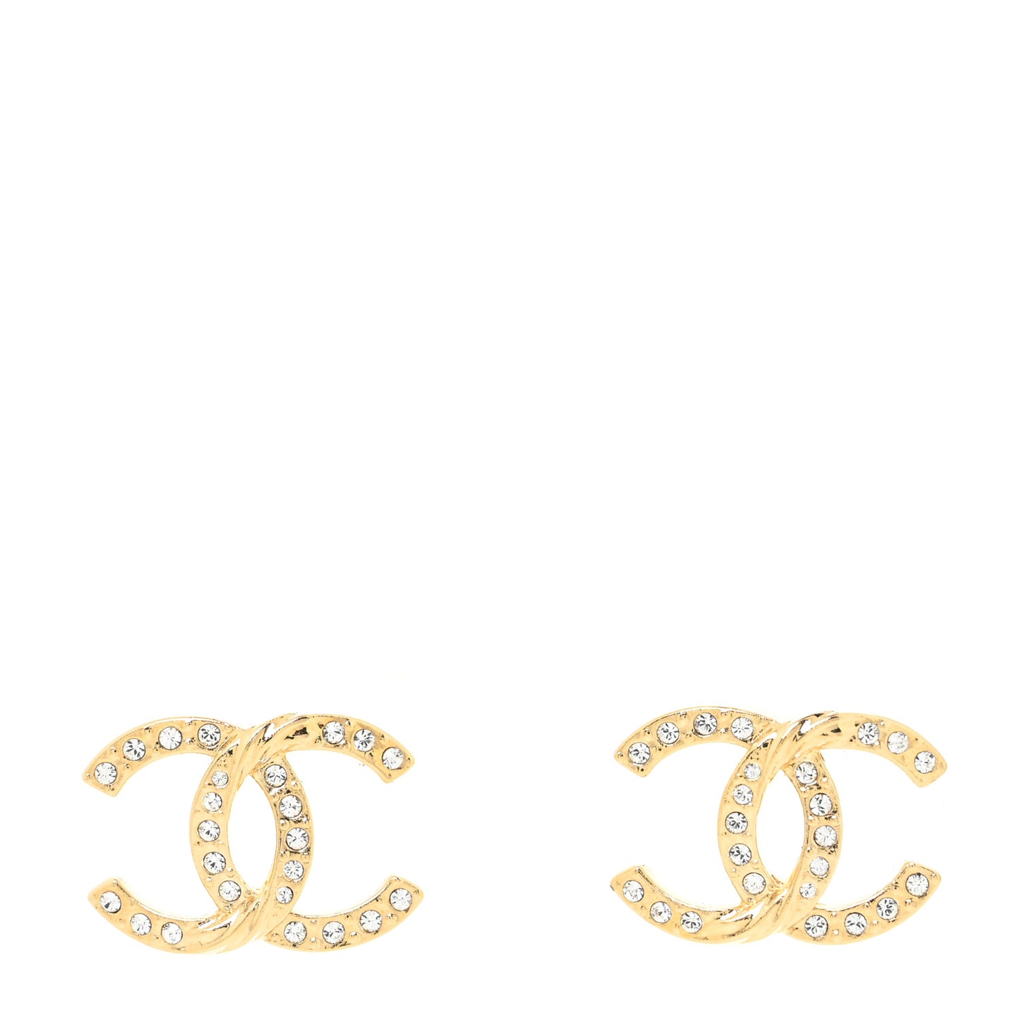 Crystal Twist CC Earrings Gold