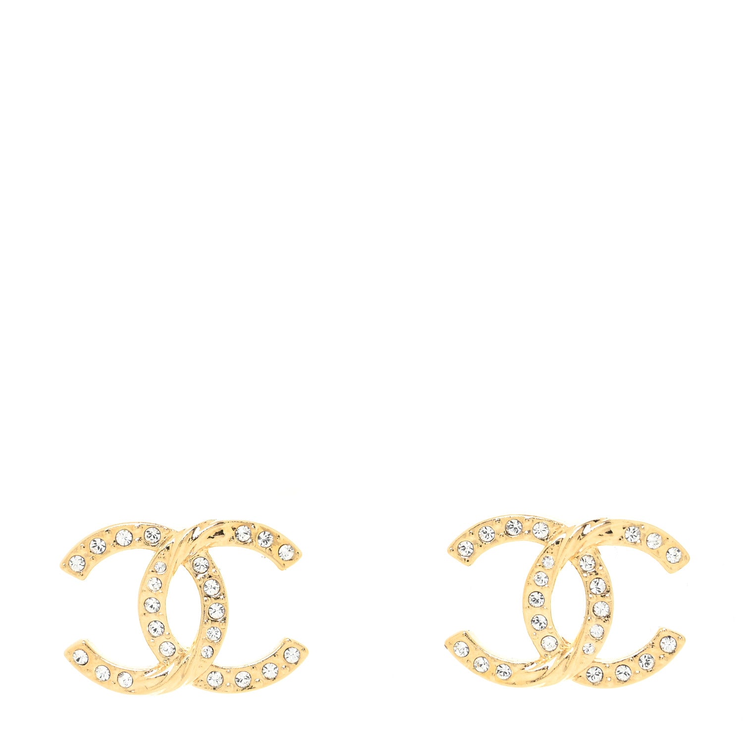 Chanel Crystal Twist CC Earrings Gold 1 of 4