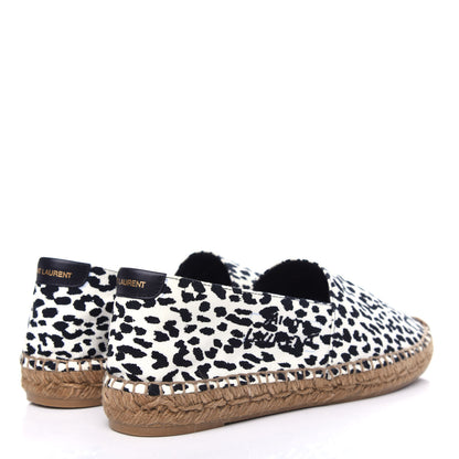 Saint Laurent Canvas Leopard Print Espadrilles 40 White Black 4 of 12