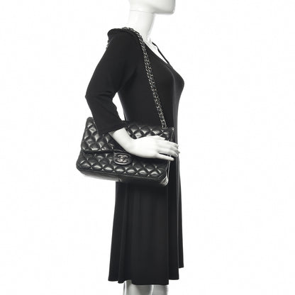 Chanel Lambskin Quilted Jumbo Double Flap Black 2 of 10