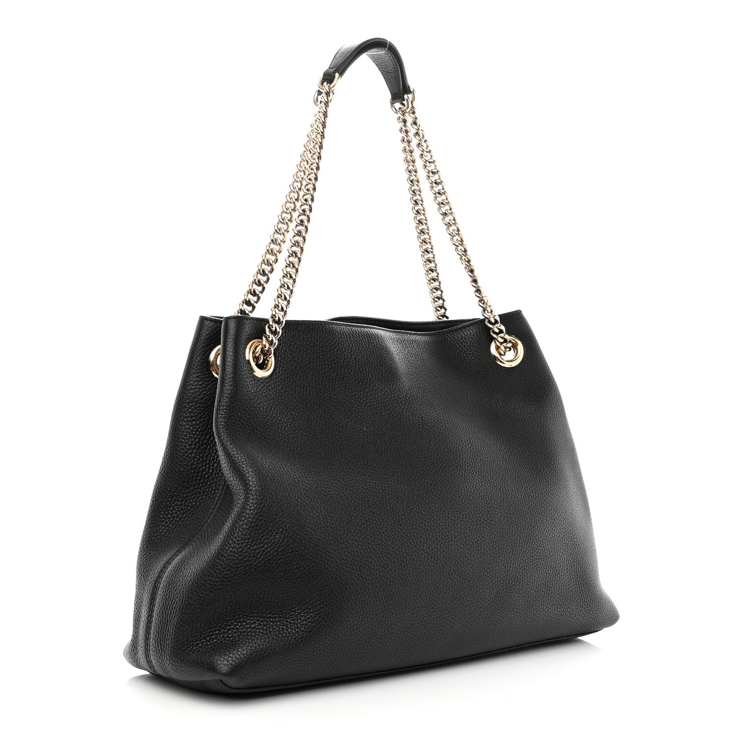 Gucci Pebbled Calfskin Medium Soho Chain Shoulder Bag Black 3 of 9