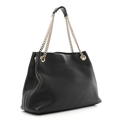 Gucci Pebbled Calfskin Medium Soho Chain Shoulder Bag Black 3 of 9