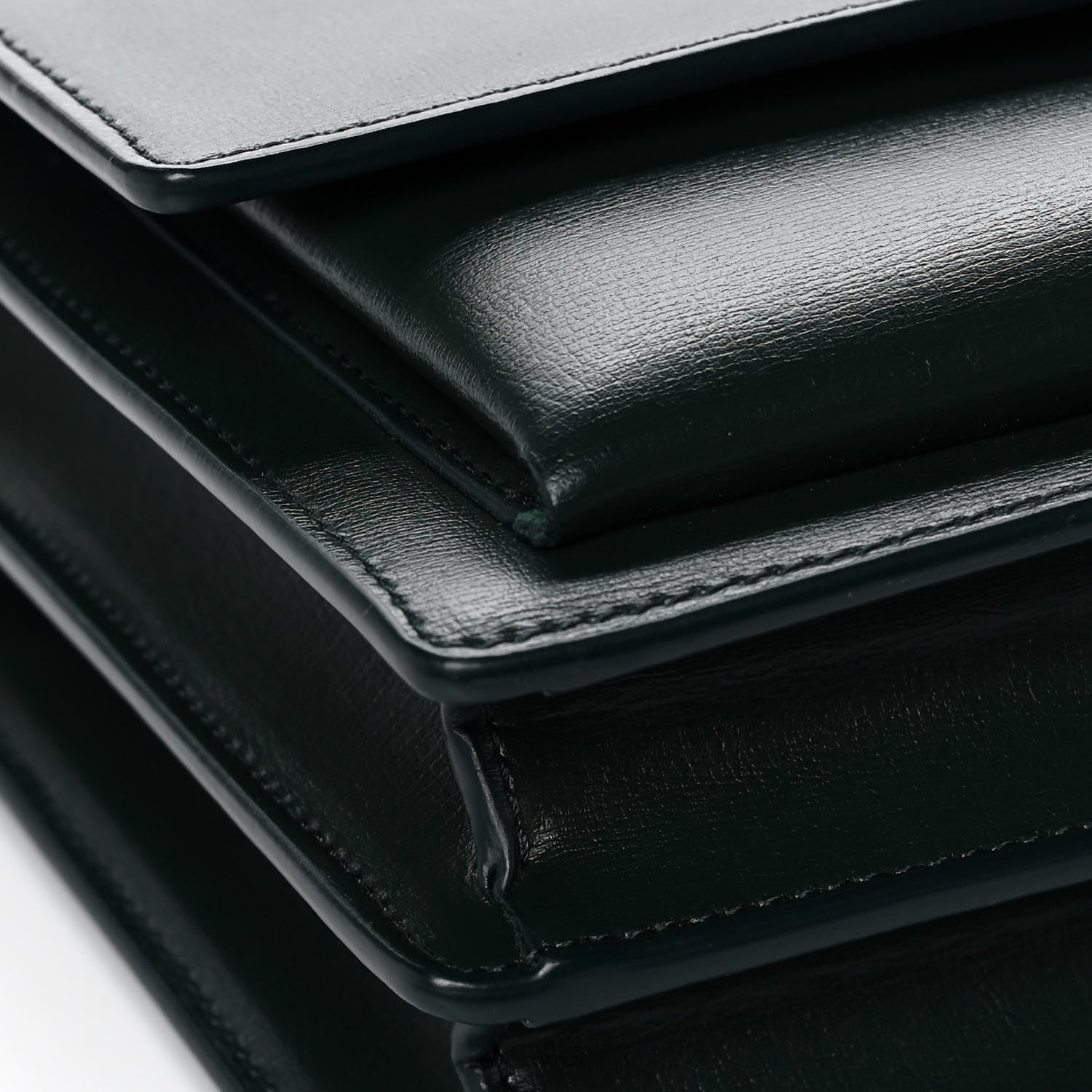 Saint Laurent Calfskin Medium Monogram Sunset Dark Green 10 of 15
