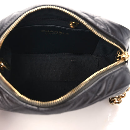 Chanel Metallic Calfskin Pearl Quilted CC Mini Camera Case Ruthenium 5 of 10