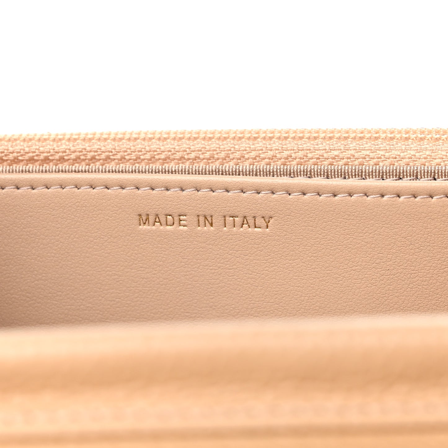 Caviar Quilted Wallet On Chain WOC Beige