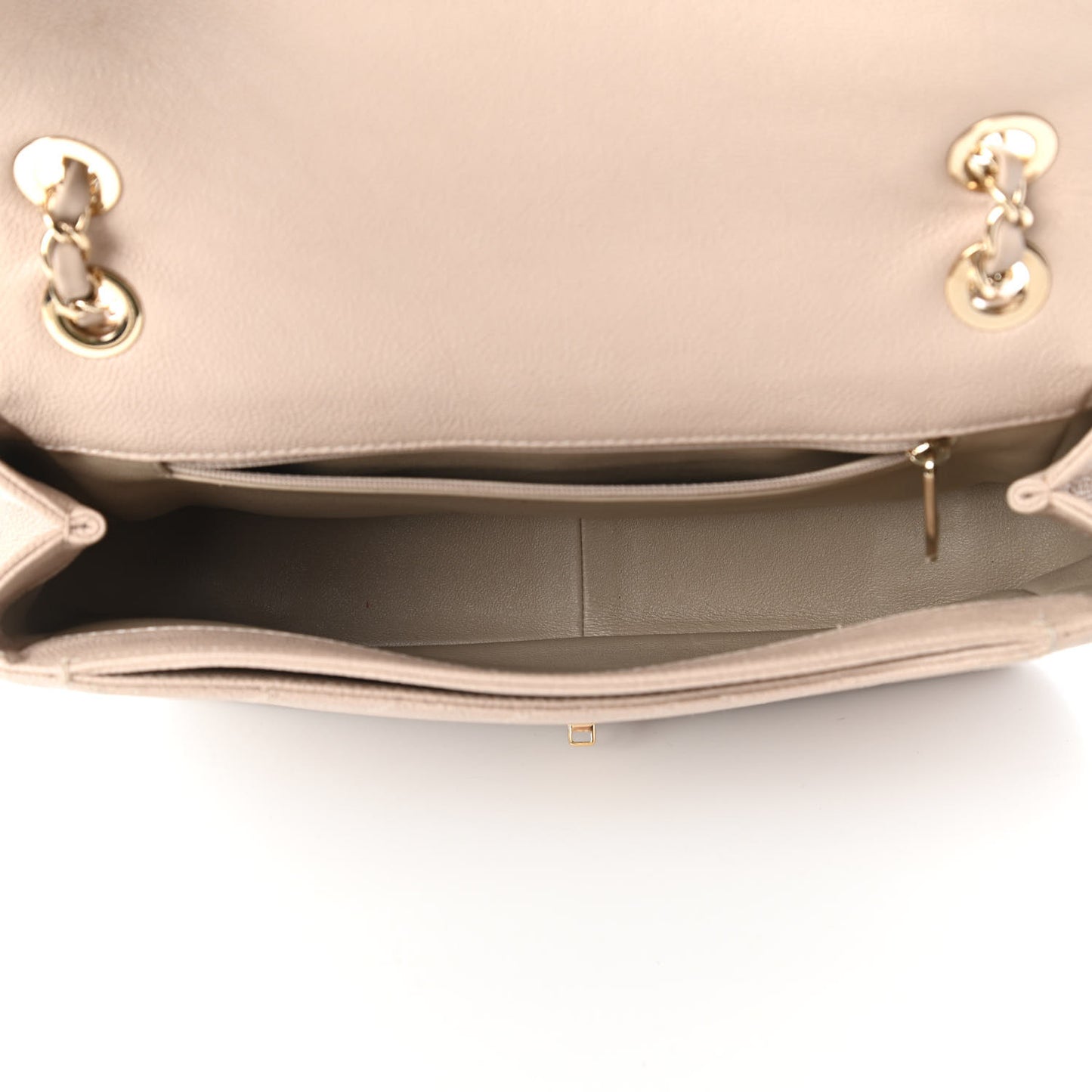 Caviar Quilted Flap Light Beige