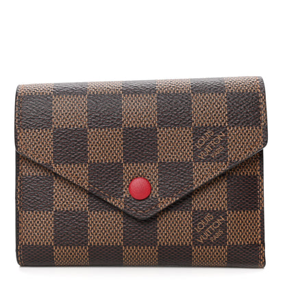 Louis Vuitton Damier Ebene Victorine Wallet Red 1 of 4