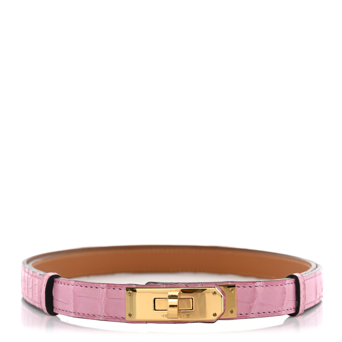 Matte Alligator Kelly Belt 5P Pink