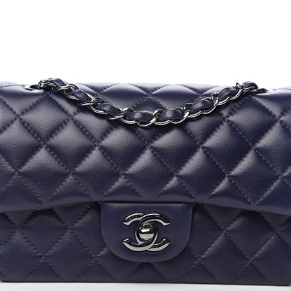 Chanel Lambskin Quilted Mini Rectangular Flap Dark Purple 9 of 9