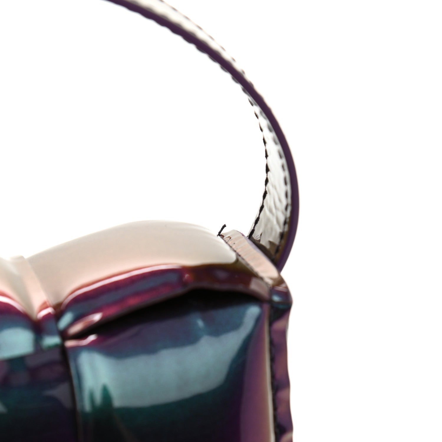 Bottega Veneta Glossy Nail Polish Nappa Maxi Intreccio Padded Cassette Crossbody Bag Holographic 9 of 9