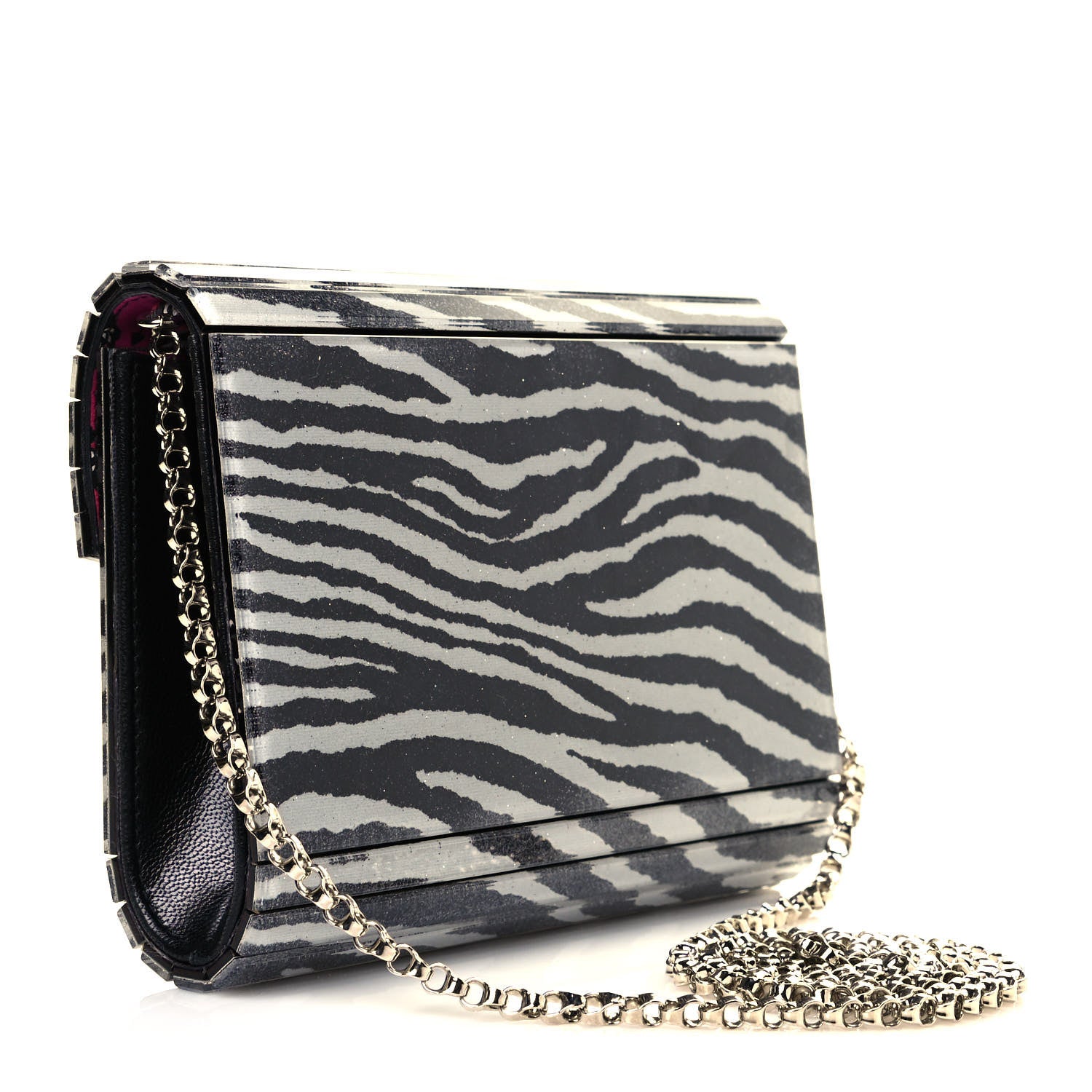 Jimmy Choo Acrylic Zebra Candy Clutch 3 of 12