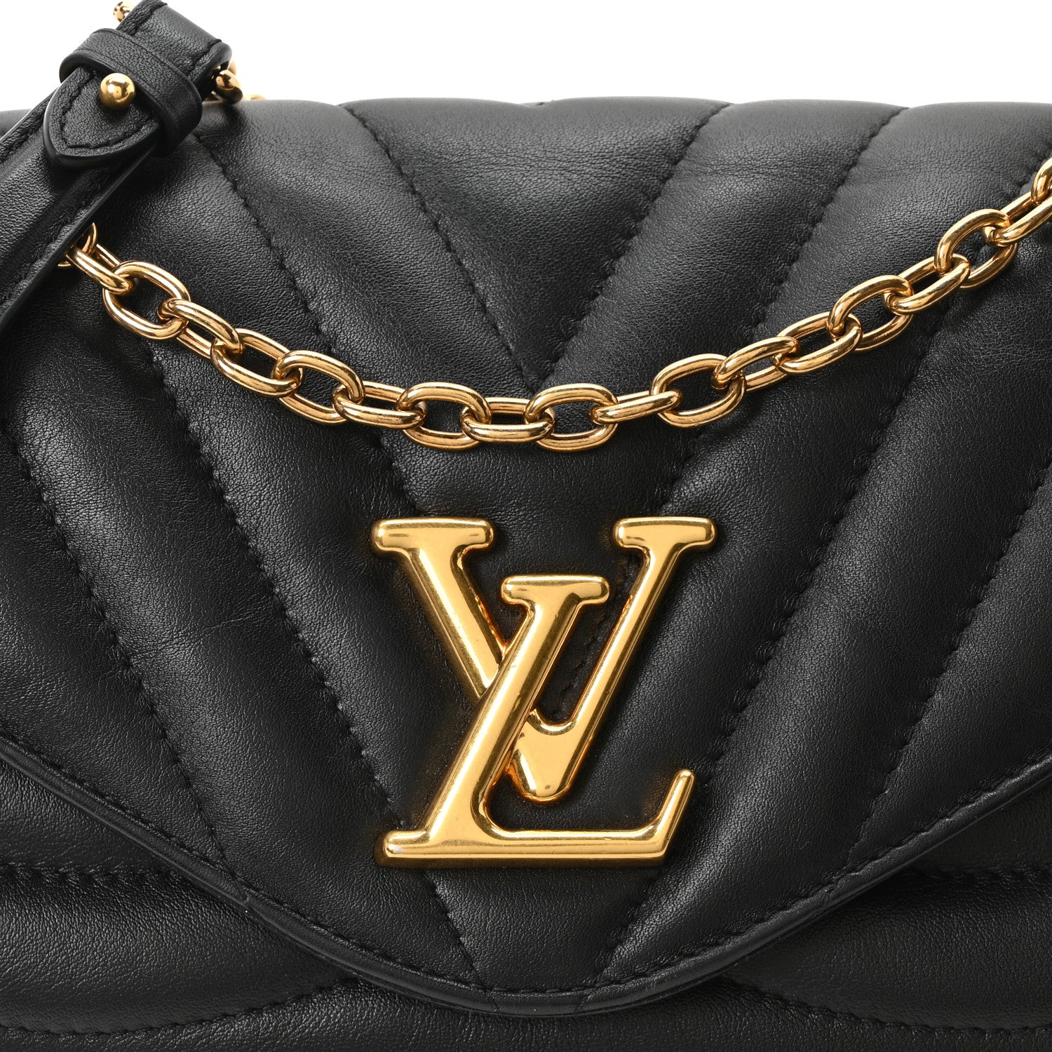 Louis Vuitton Calfskin LV New Wave Chain Bag Black 1817058