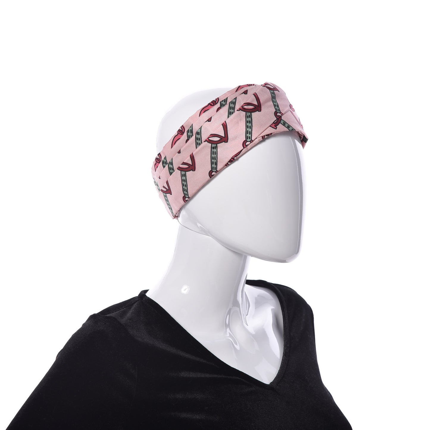 Silk Flora Print Headband M Pink