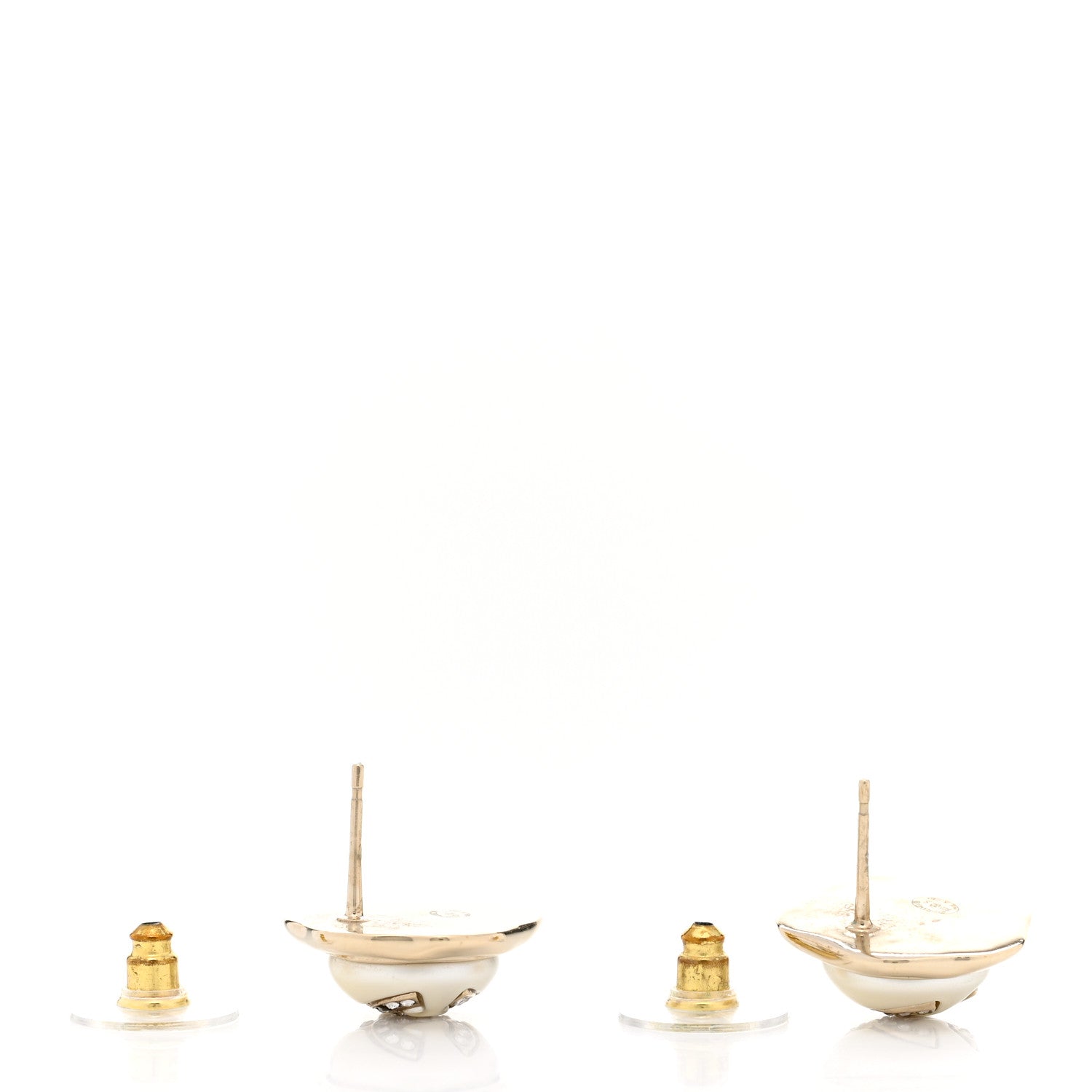 Chanel Metal Resin Crystal CC Earrings Gold 4 of 6