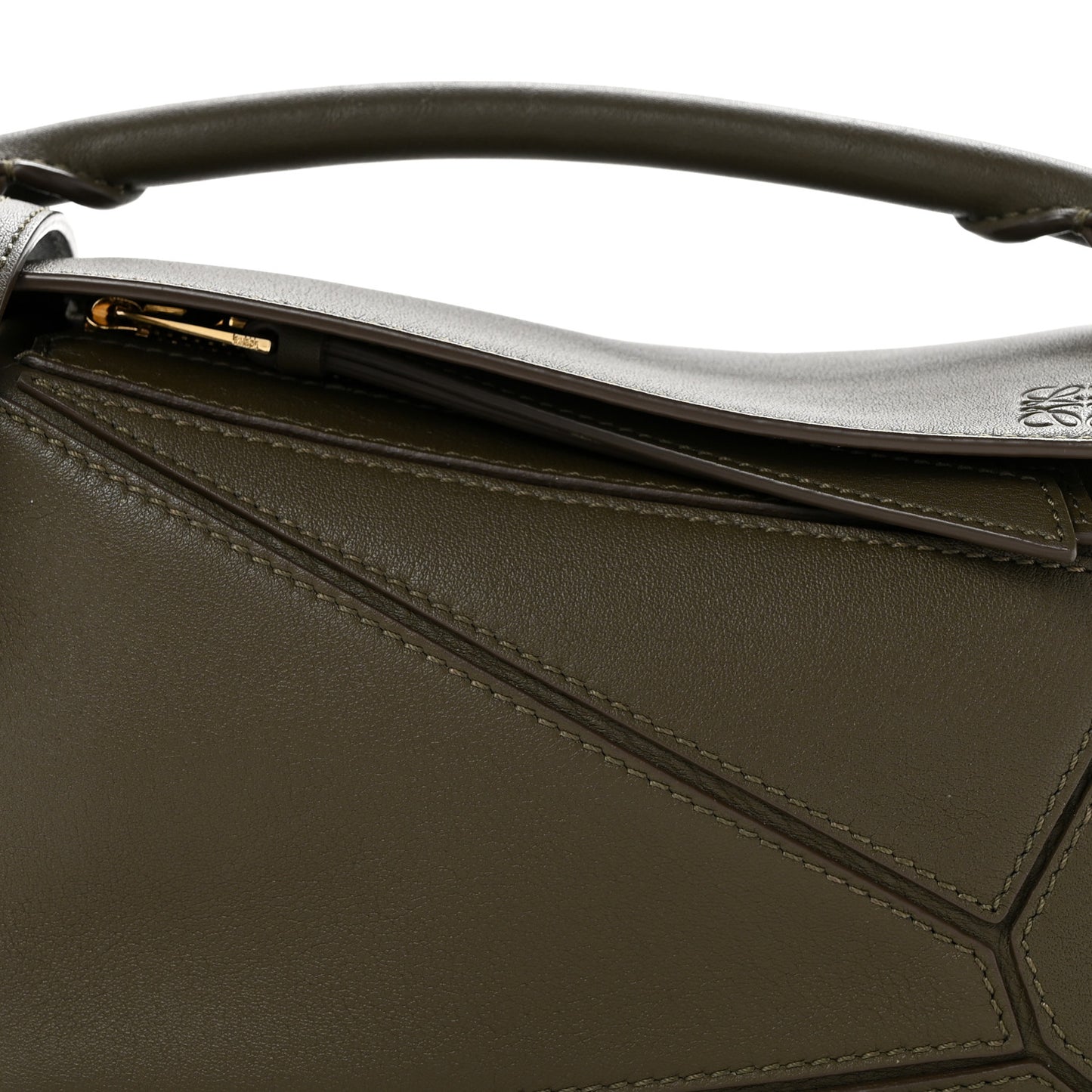 Calfskin Mini Puzzle Bag Khaki Green