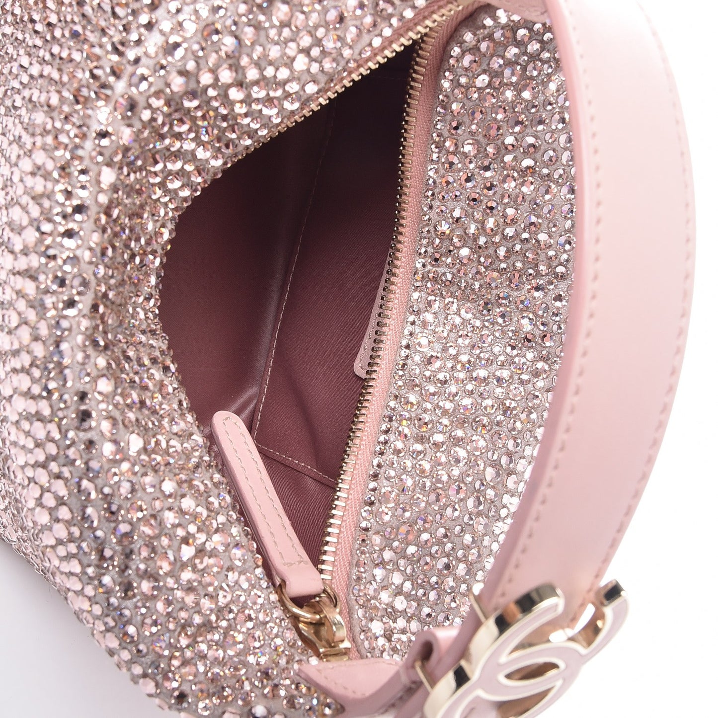 Crystal Strass Mini Hamptons Hobo Pink