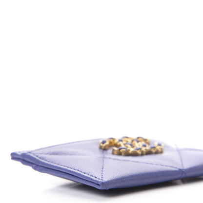 Chanel Shiny Goatskin Quilted 19 Card Holder Purple 6 of 9