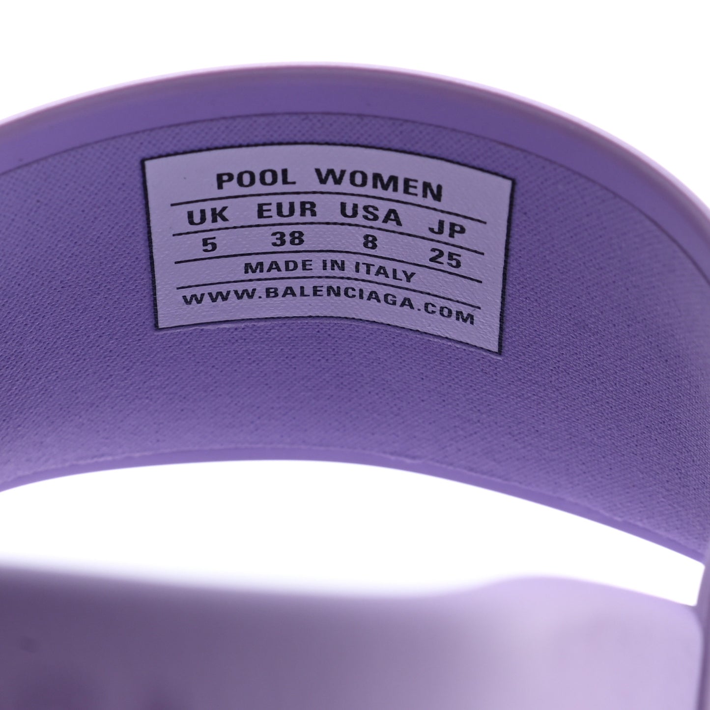 Rubber BB Womens Pool Slide Sandals 38 Lilac