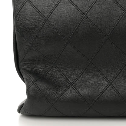 Chanel Calfskin Stitched XL Weekender Black 13 of 15