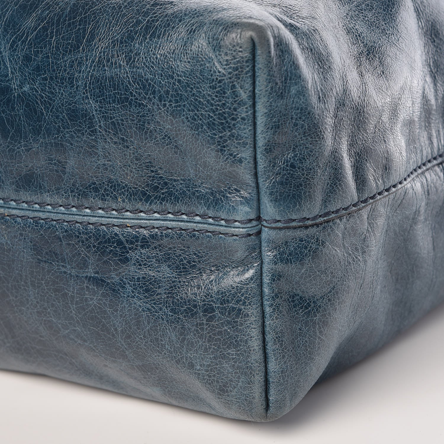 Prada Vitello Shine Tote Denim 11 of 11
