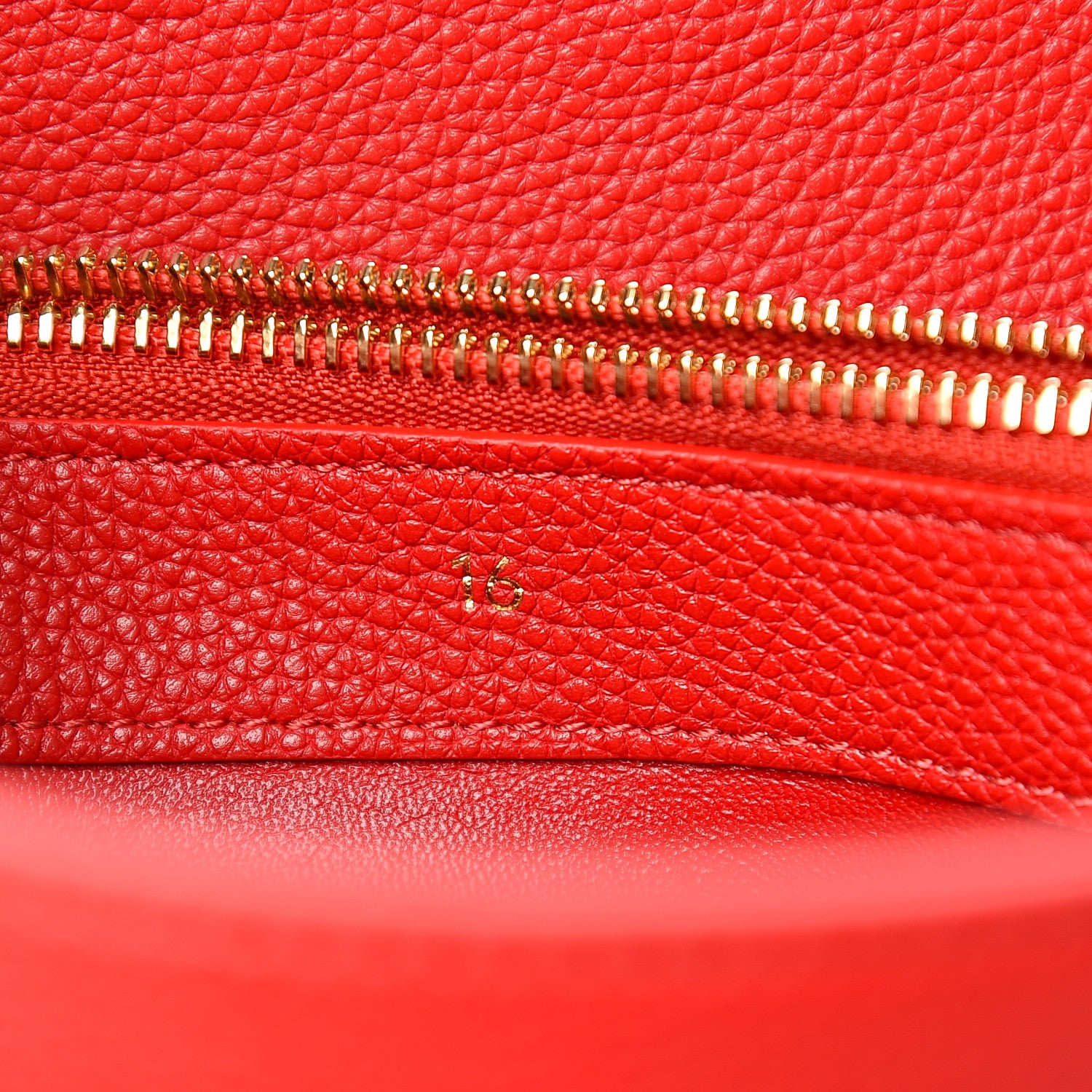 Celine Grained Calfskin Small 16 Top Handle Bag Red 5 of 9