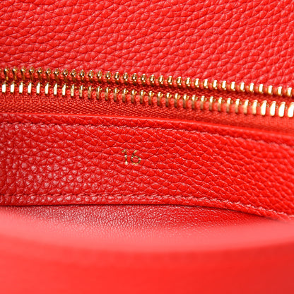 Celine Grained Calfskin Small 16 Top Handle Bag Red 5 of 9