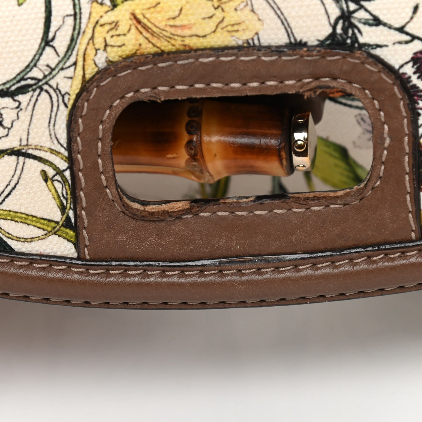 Flora Medium New Bamboo Top Handle Bag Dark Brown