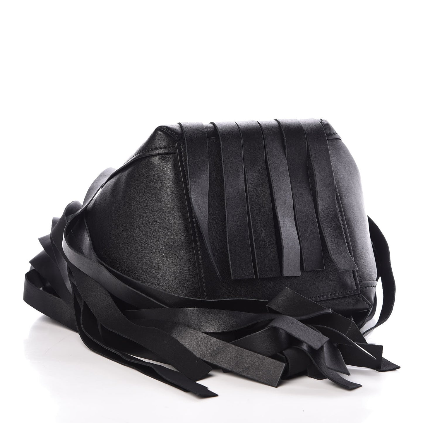 Calfskin XS Fringe Laundry Cabas Black