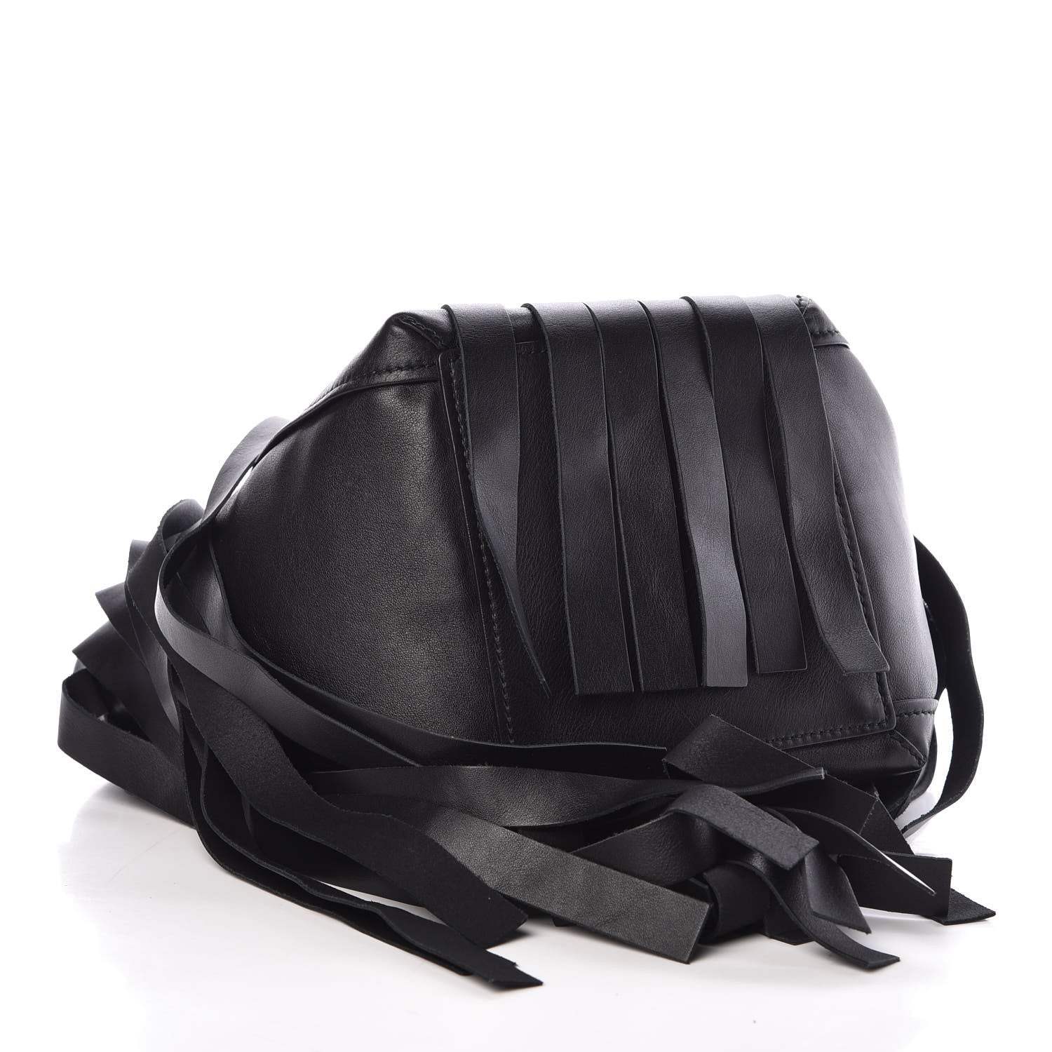 Balenciaga Calfskin XS Fringe Laundry Cabas Black 5 of 9