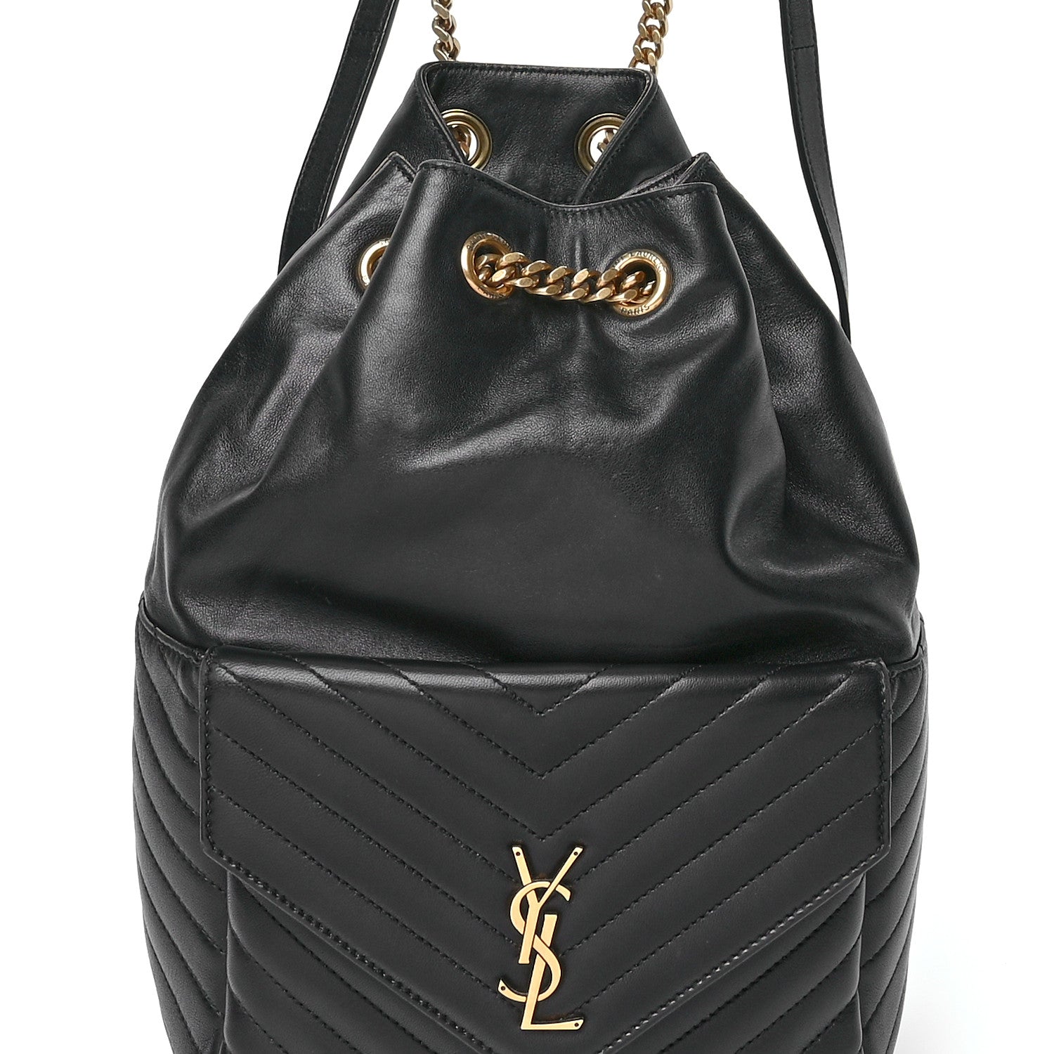 Saint Laurent Lambskin Matelasse Monogram Joe Backpack Black 7 of 11
