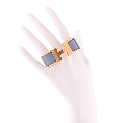 Hermes Enamel Clic Clac H Wide Bracelet PM Bleu Lin 2 of 4