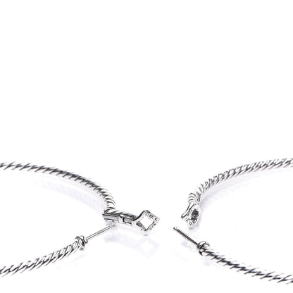 David Yurman Sterling Silver Cable Classics Extra Large Hoop Earrings 3 of 4