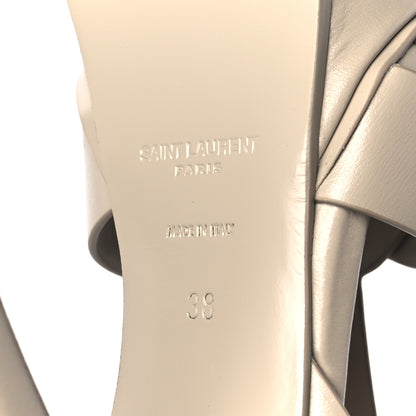 Saint Laurent Calfskin Tribute 105 Platform Sandals 38 Dark Beige 8 of 10
